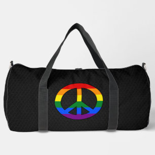 Bolso De Deporte Grande Bandera LGBT signo de paz