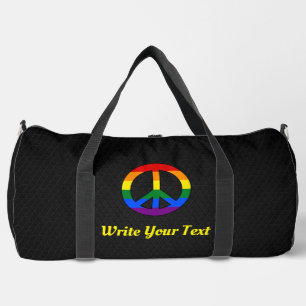 Bolso De Deporte Grande Bandera LGBT signo de paz