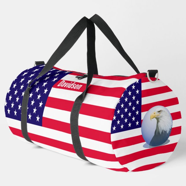 Bolso De Deporte Grande Bandera Y Águila Estadounidenses (Esquina izquierda)