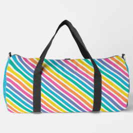 BOLSO DE DEPORTE GRANDE BARRAS DE DIAGONAL DE COLORES DE LLUVIA BRILLANTE