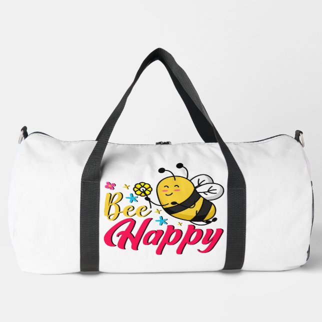 Bolso De Deporte Grande Bee Happy Flower Cartoon  (Anverso)