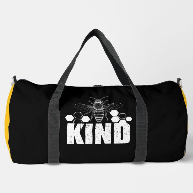 Bolso De Deporte Grande Bee Kind Honeycomb Graphic (Anverso)