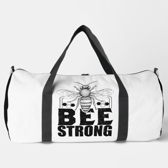 Bolso De Deporte Grande Bee Strong Honeycomb Graphic (Anverso)