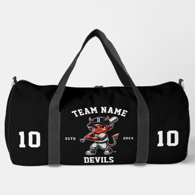 Bolso De Deporte Grande Béisbol "Personalizable" de los Devils (Anverso)