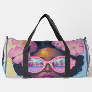 Bolso De Deporte Grande Belleza tropical en tonos rosados