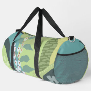 Bolso De Deporte Grande Berries Blancas Mezcladas Verdes Bloques de Color