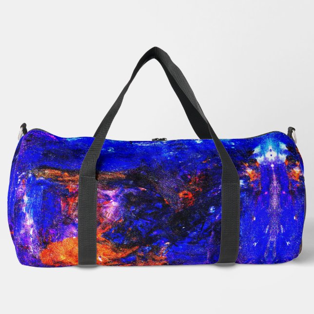 Bolso De Deporte Grande Bestia Azul Corriendo Fuego (Anverso)