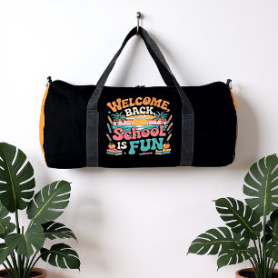 Bolso De Deporte Grande Bienvenido de vuelta la escuela es divertida