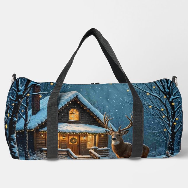 Bolso De Deporte Grande  Big Buck's Snowy Christmas Visit (Anverso)