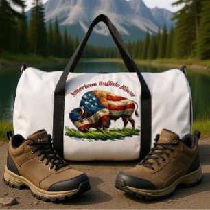 Bolso De Deporte Grande Bisonte Americano Orgullosamente Patriótico