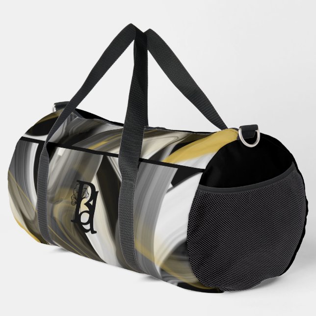 Bolso De Deporte Grande Black Large Duffel Bag Trend Resumen Oro Blanco (Esquina derecha)