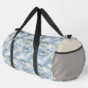 BOLSO DE DEPORTE GRANDE BLANCO EN LAS ONDAS DE OCEÁN AZUL