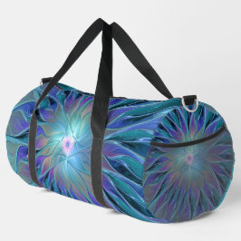 Bolso De Deporte Grande Blue Purple Flower Dream Resumen arte fractal