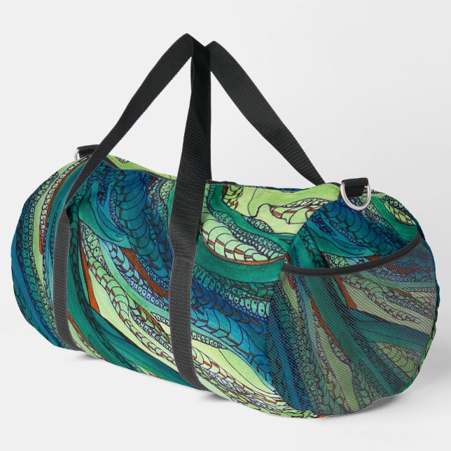 Bolso De Deporte Grande Blues y greens de Doodle (Esquina derecha)