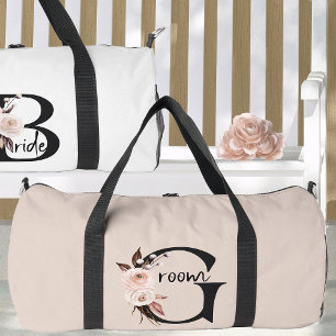 Bolso De Deporte Grande Boda de novio Boho floral carta equipaje nocturno