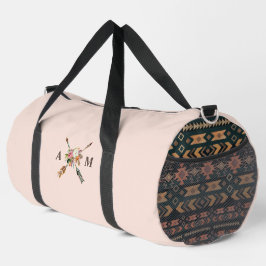Bolso De Deporte Grande Boho Blooms y Flechas Monogramado
