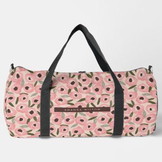 Bolso De Deporte Grande Bold Inky Floral Pattern | Hand-Drawn Botanical