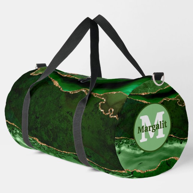 Bolso De Deporte Grande Bolso grande de aceituna verde con brillo de oro y (Esquina izquierda)