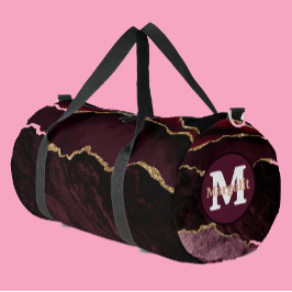 Bolso De Deporte Grande Bolso grande de ágata con brillo dorado de Borgoña