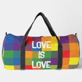 Bolso De Deporte Grande Búfalo arcoiris Check Orgullo Amor colorido Grande