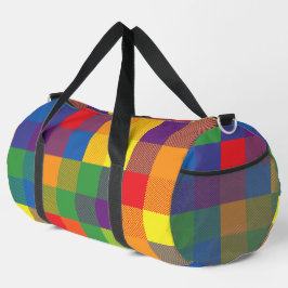 Bolso De Deporte Grande Búfalo arcoiris Check Orgullo de color grande
