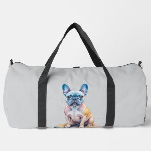 Bolso De Deporte Grande Bulldog Francés Colorido y Artístico 