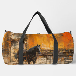 Bolso De Deporte Grande Caballo majestuoso al atardecer abstracto
