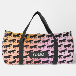 Bolso De Deporte Grande Caballos Negros Bailando