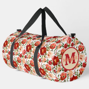 Bolso De Deporte Grande Cachorros blancos crema roja Rosas Floral grande