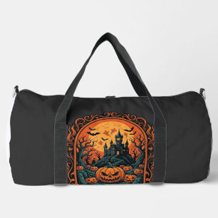 Bolso De Deporte Grande Calabaza de Halloween Casa Embrujada Luna Llena Mu