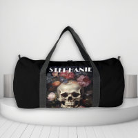 Calavera Gótica y Nombre Personalizado Flores