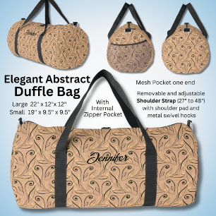 Bolso De Deporte Grande Cambiar nombre, resumen moderno beige marrón