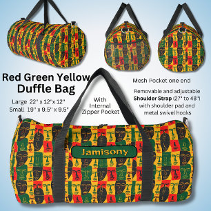 Bolso De Deporte Grande Cambiar nombre, Rojo verde amarillo negro caras