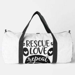 Bolso De Deporte Grande Camiseta de pata de perro Rescue Love Repeat