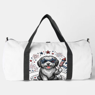 Bolso De Deporte Grande Camiseta de vector vintage de fuegos artificiales