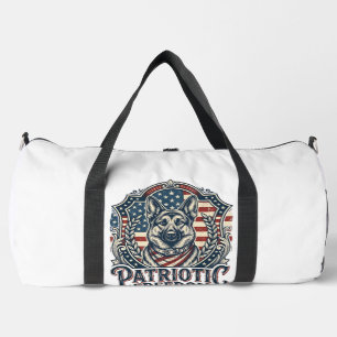 Bolso De Deporte Grande Camiseta gráfica vectorial de pastor alemán patrió