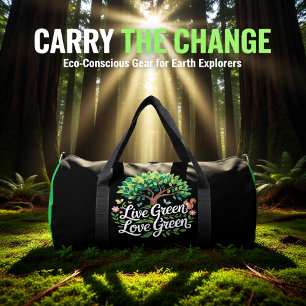 Bolso De Deporte Grande Camiseta Vive Verde Ama Verde
