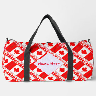 Bolso De Deporte Grande Canadá y bandera canadiense baldosas rojas persona