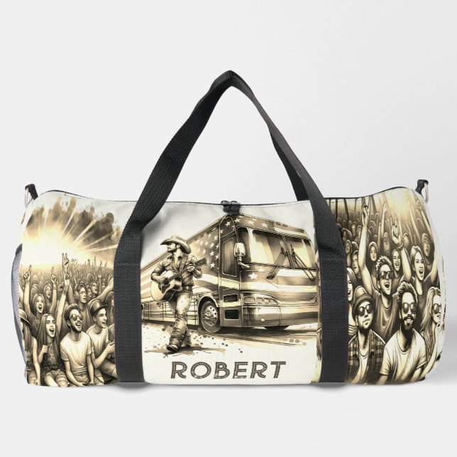 Bolso De Deporte Grande Cantante masculino con Personalizado de guitarra y (Reverso)