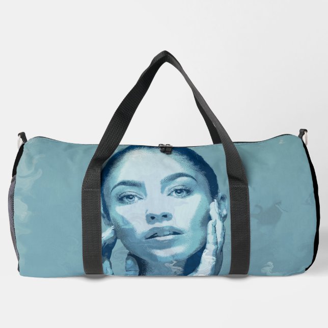 Bolso De Deporte Grande Canvas premium "Mujer en azul" (Reverso)
