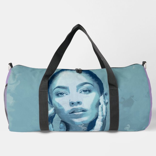 Bolso De Deporte Grande Canvas premium "Mujer en azul" (Reverso)