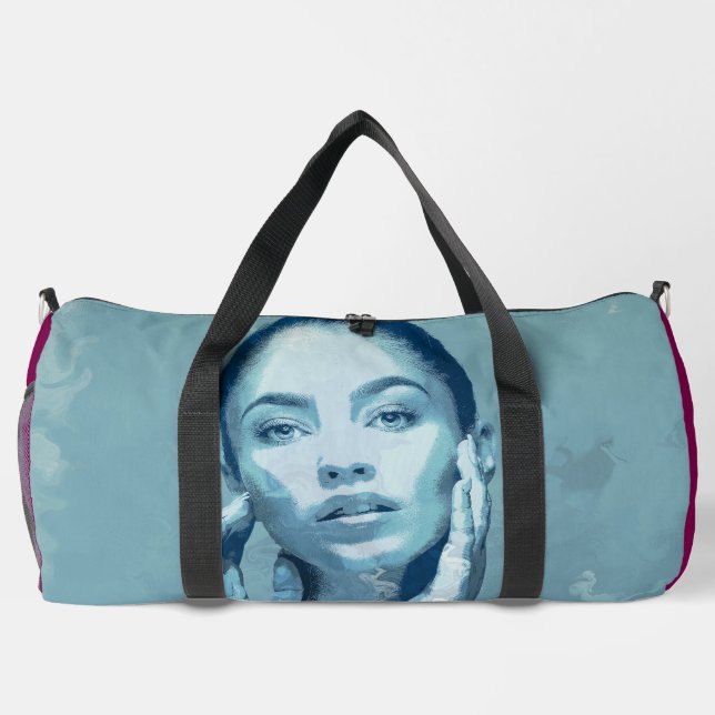 Bolso De Deporte Grande Canvas premium "Mujer en azul" (Reverso)