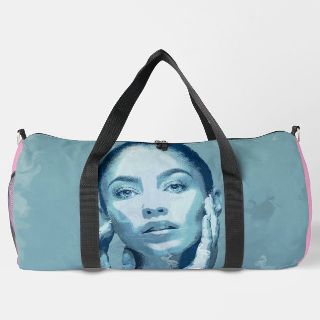 Bolso De Deporte Grande Canvas premium "Mujer en azul" (Reverso)