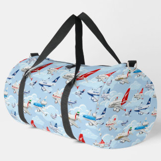 Bolso De Deporte Grande Cartoon commercial airplanes seamless pattern