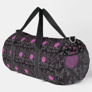Bolso De Deporte Grande Cebra de discoteca moderna en negro, blanco y rosa