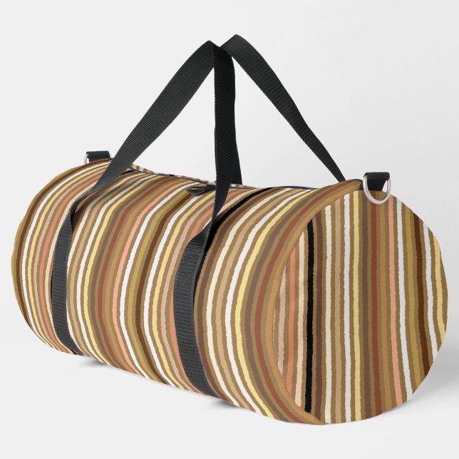 Bolso De Deporte Grande Chalk Stripes, Camel Tan, Brown y Beige (Esquina izquierda)