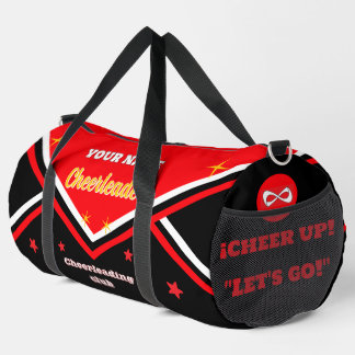 Bolso De Deporte Grande cheerleader bag, personalize red, white & black 