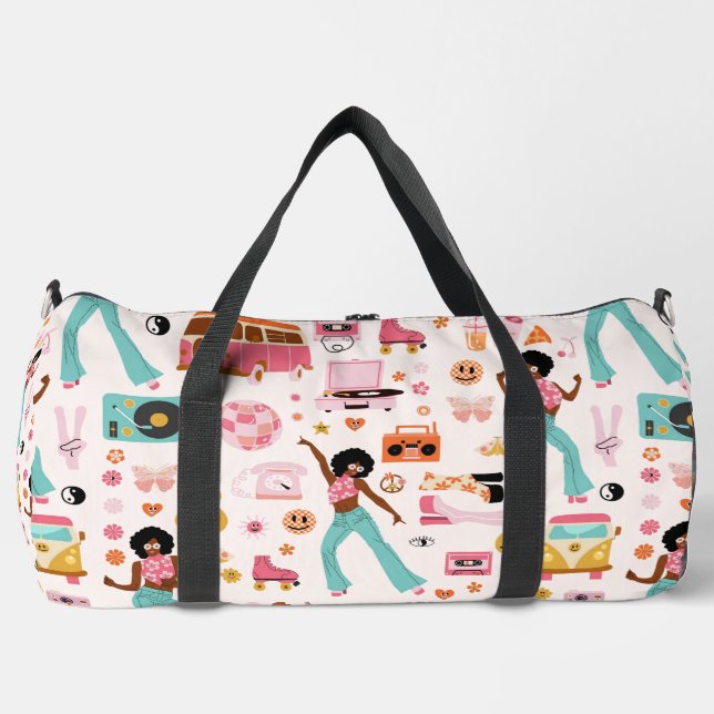 Bolso De Deporte Grande chica extranjero africano de disco de los años 70 (Anverso)