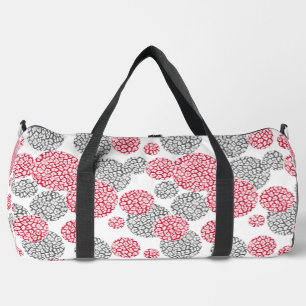 Bolso De Deporte Grande Círculos con huella de piel de leopardo gris y roj
