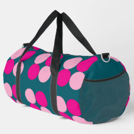 Bolso De Deporte Grande Círculos rosados sobre verde grande
